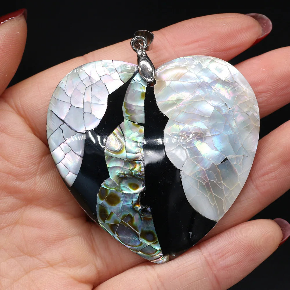 Natural Shell Pendant Mother of Pearl Splicing Abalone Shell Exquisite Charms for Jewelry Making DIY Necklace Accessories