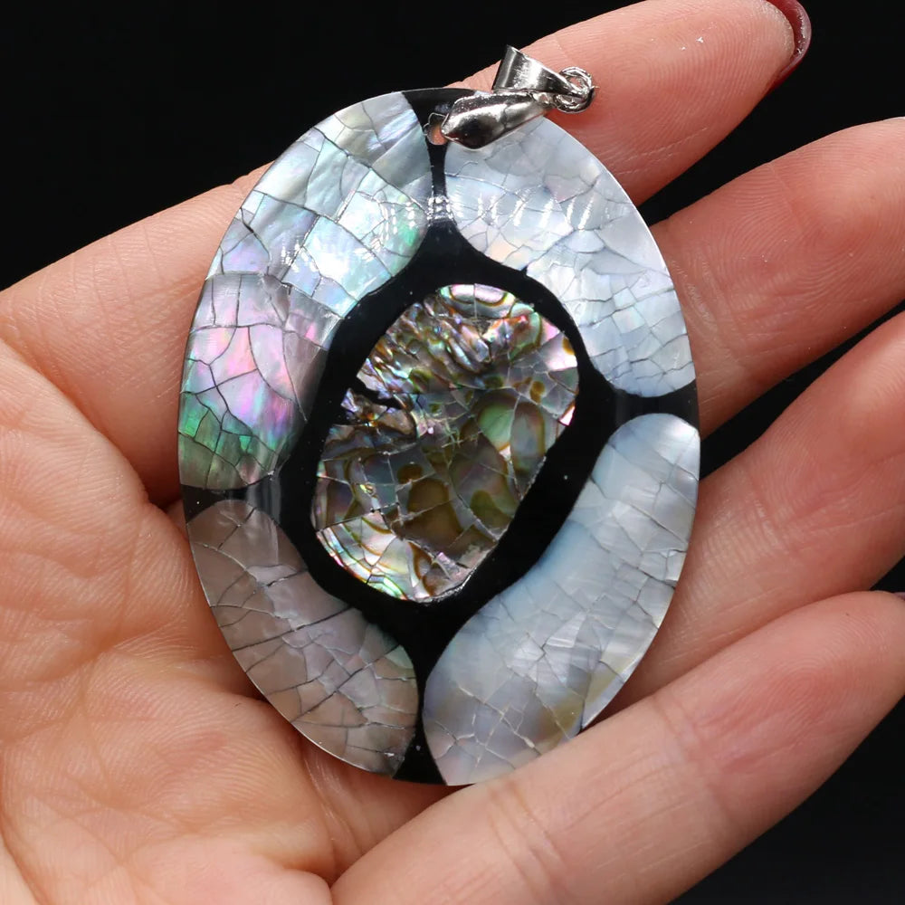 Natural Shell Pendant Mother of Pearl Splicing Abalone Shell Exquisite Charms for Jewelry Making DIY Necklace Accessories