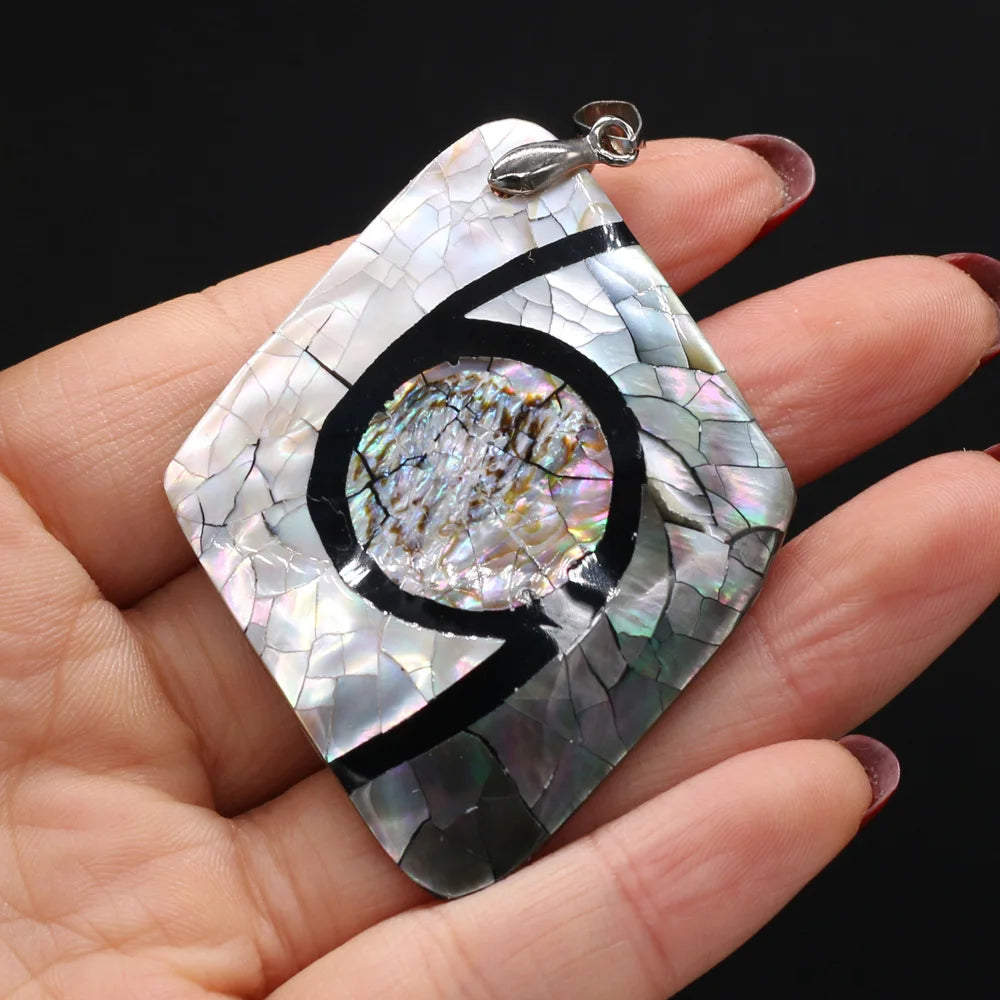 Natural Shell Pendant Mother of Pearl Splicing Abalone Shell Exquisite Charms for Jewelry Making DIY Necklace Accessories