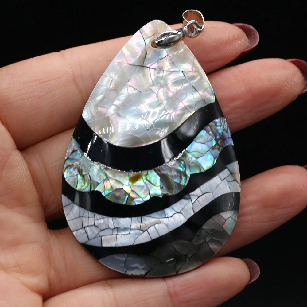 Natural Shell Pendant Mother of Pearl Splicing Abalone Shell Exquisite Charms for Jewelry Making DIY Necklace Accessories