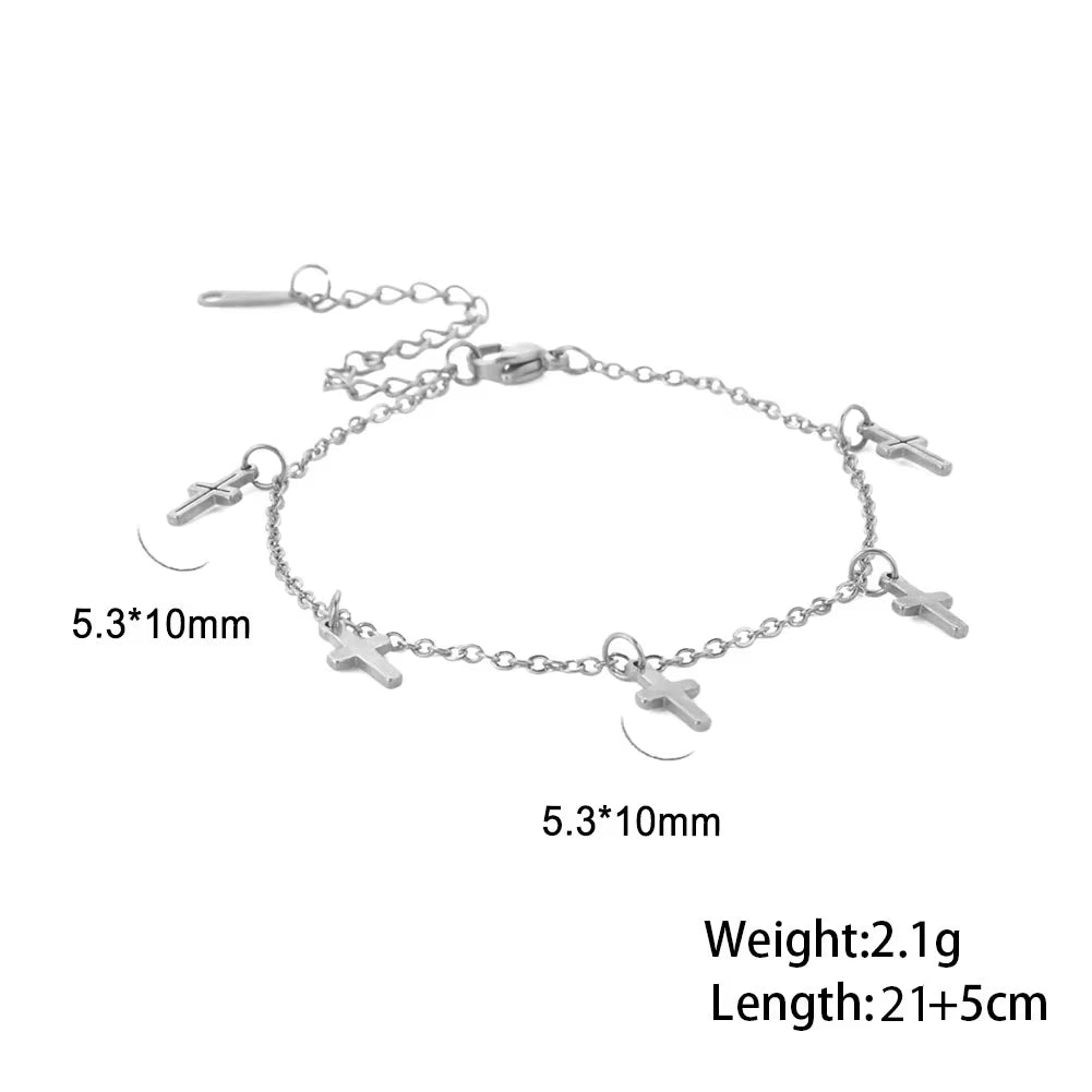 Bohemia Heart Crystal Leg Ankle Bracelet Gold Color Stainless Steel Beach Foot Chain Anklet Jewelry Gift for Women Girls