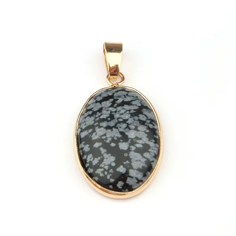 Natural Stone Agates Pendant Oval Shape Pendants for Jewelry Making DIY Necklace Accessories Size 3.6*1.9*0.7Cm