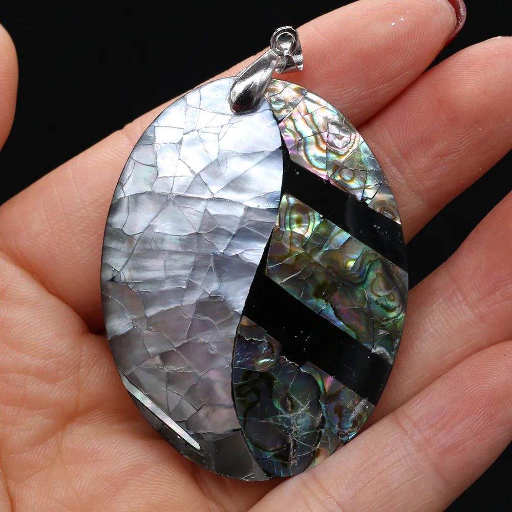 Natural Shell Pendant Mother of Pearl Splicing Abalone Shell Exquisite Charms for Jewelry Making DIY Necklace Accessories
