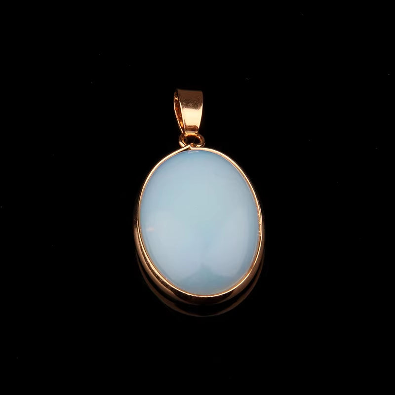 Natural Stone Agates Pendant Oval Shape Pendants for Jewelry Making DIY Necklace Accessories Size 3.6*1.9*0.7Cm
