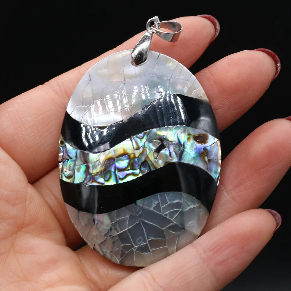 Natural Shell Pendant Mother of Pearl Splicing Abalone Shell Exquisite Charms for Jewelry Making DIY Necklace Accessories