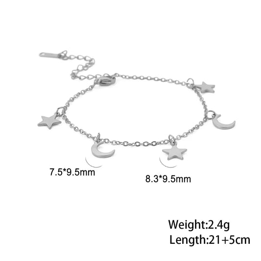 Bohemia Heart Crystal Leg Ankle Bracelet Gold Color Stainless Steel Beach Foot Chain Anklet Jewelry Gift for Women Girls