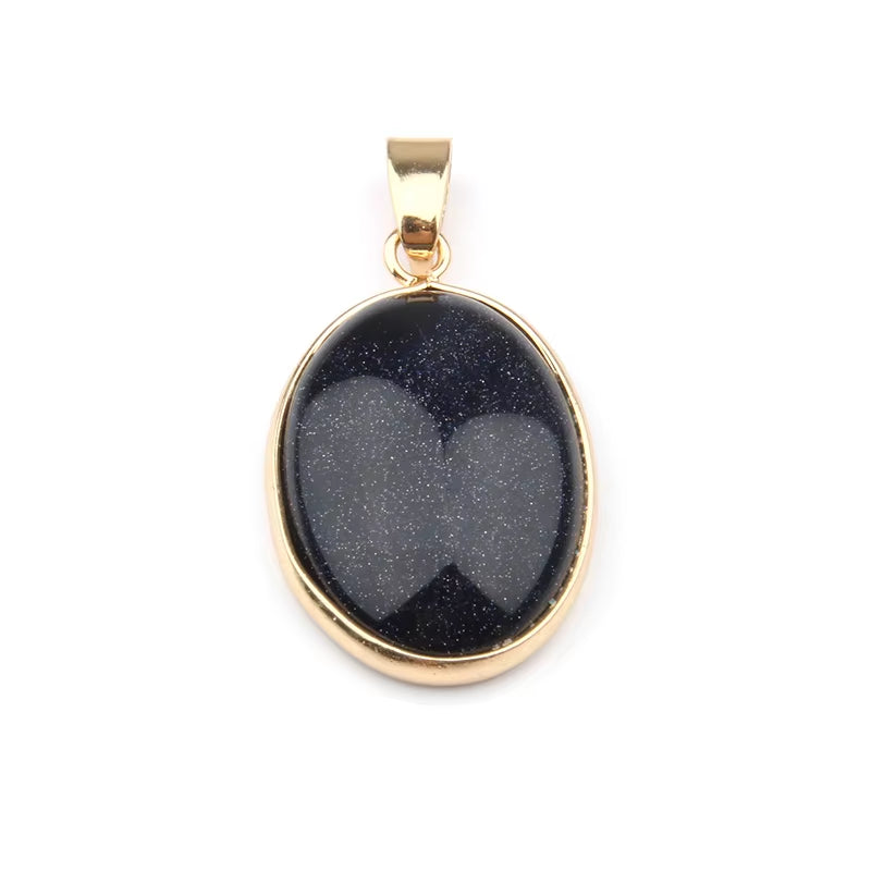 Natural Stone Agates Pendant Oval Shape Pendants for Jewelry Making DIY Necklace Accessories Size 3.6*1.9*0.7Cm