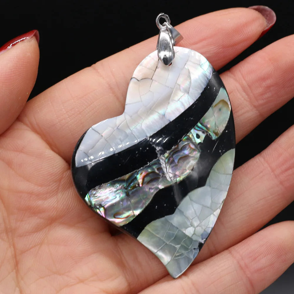 Natural Shell Pendant Mother of Pearl Splicing Abalone Shell Exquisite Charms for Jewelry Making DIY Necklace Accessories