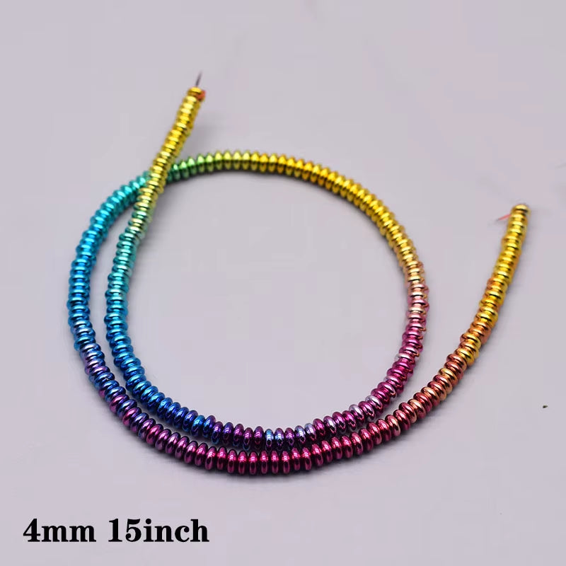 Gradual Change Rainbow Natural Stone Hematite Beads Star Arrow Heart round Loose Spacer Beads for Jewelry Making DIY Bracelet