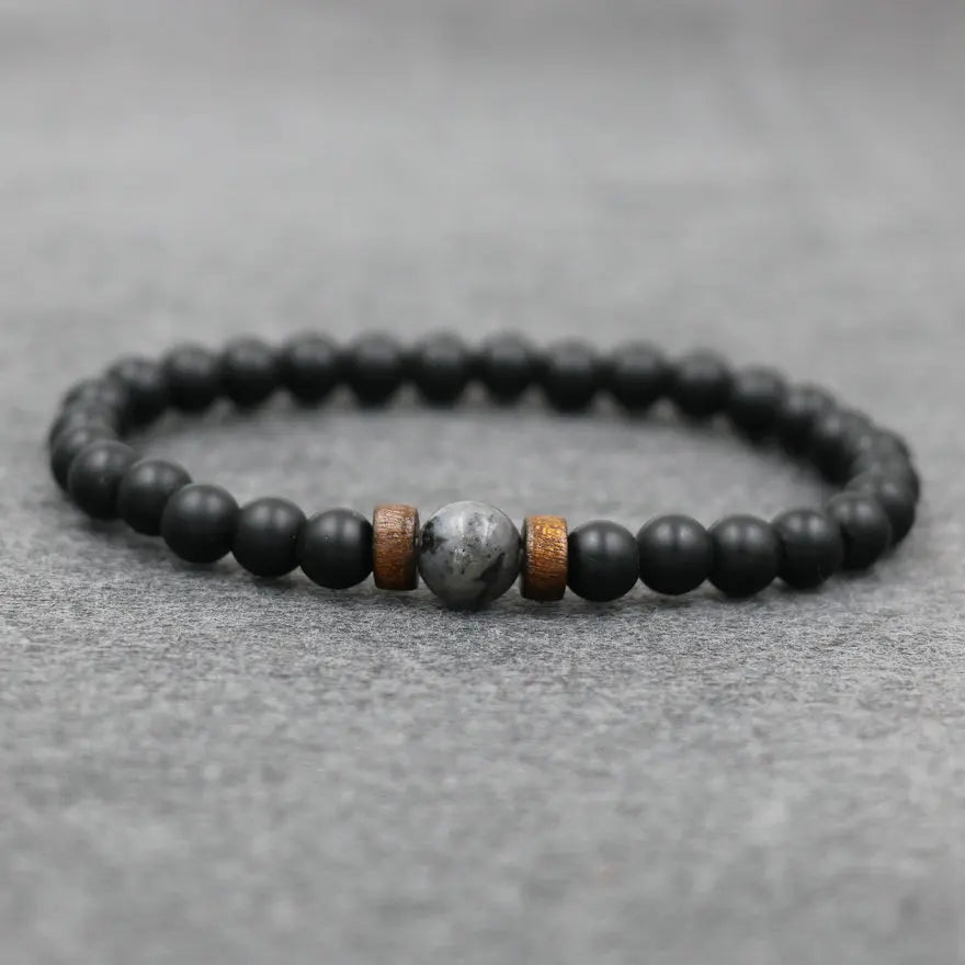 Trend Men'S Bracelet Lava Stone Labradorite Moonstone Beads Bracelet Chakra Yoga Wood Bead Bracelet for Men Jewelry Bileklik