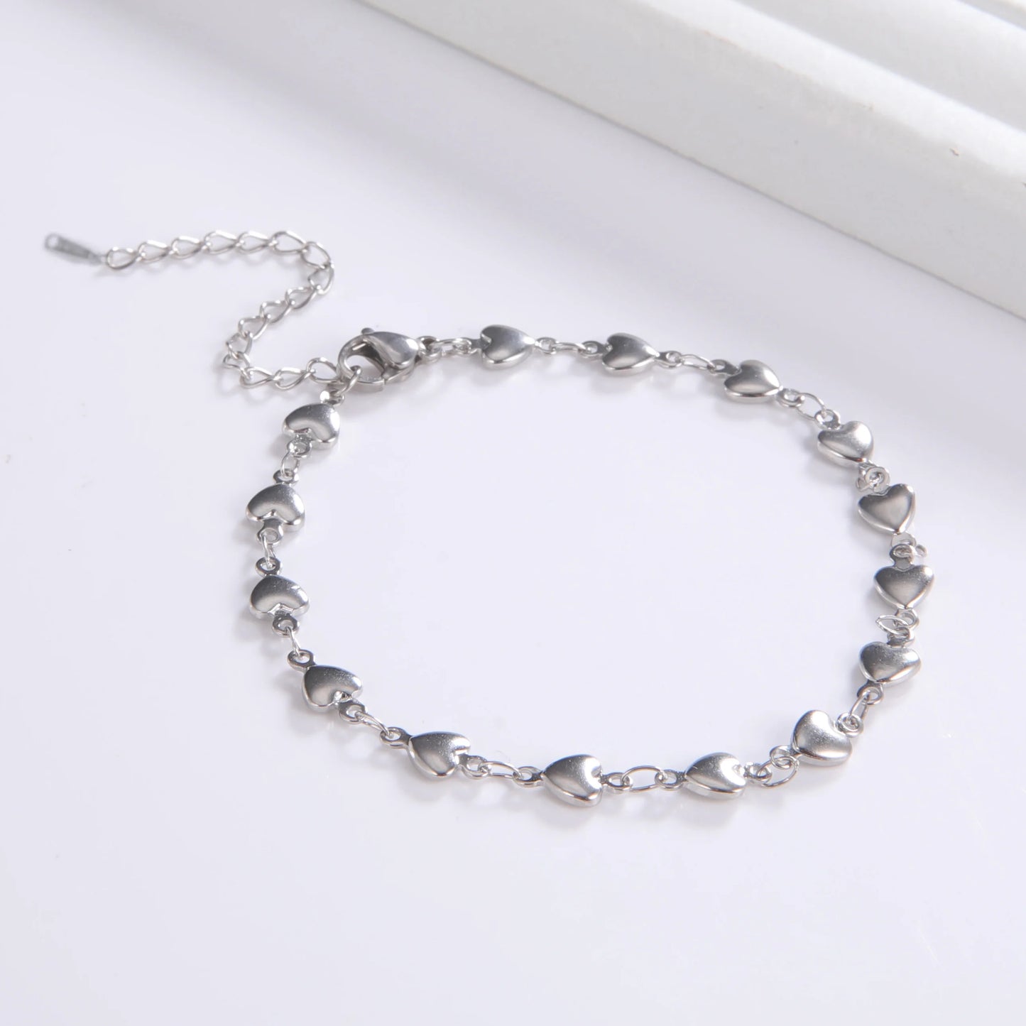 Fashion Heart Chain Foot Anklet for Women Girl Stainless Steel Beach Leg Ankle Bracelet Unfading Jewelry Best Friend Gift