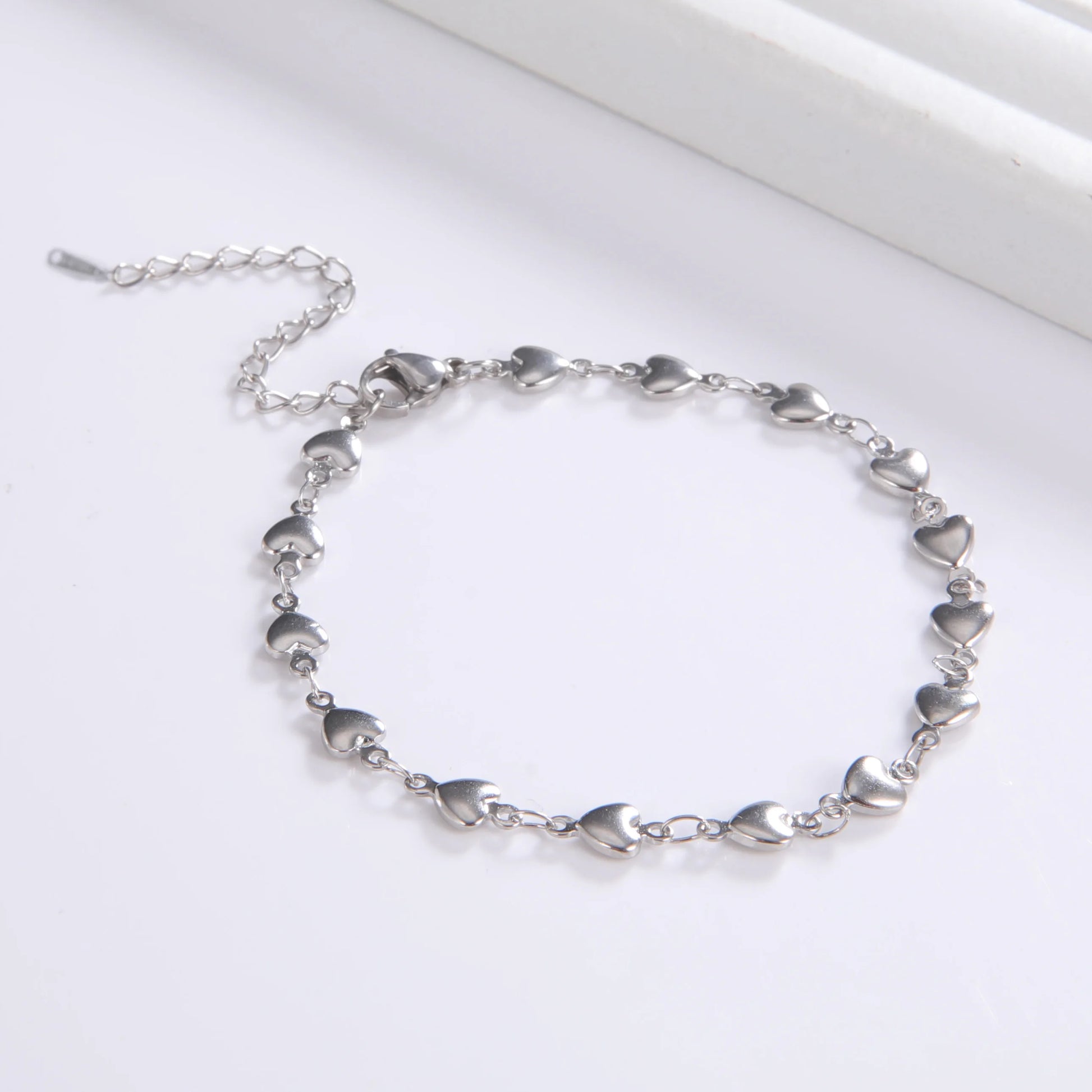 Fashion Heart Chain Foot Anklet for Women Girl Stainless Steel Beach Leg Ankle Bracelet Unfading Jewelry Best Friend Gift