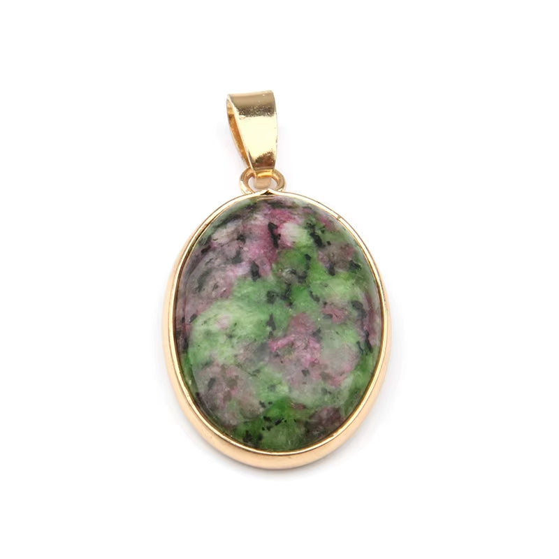 Natural Stone Agates Pendant Oval Shape Pendants for Jewelry Making DIY Necklace Accessories Size 3.6*1.9*0.7Cm