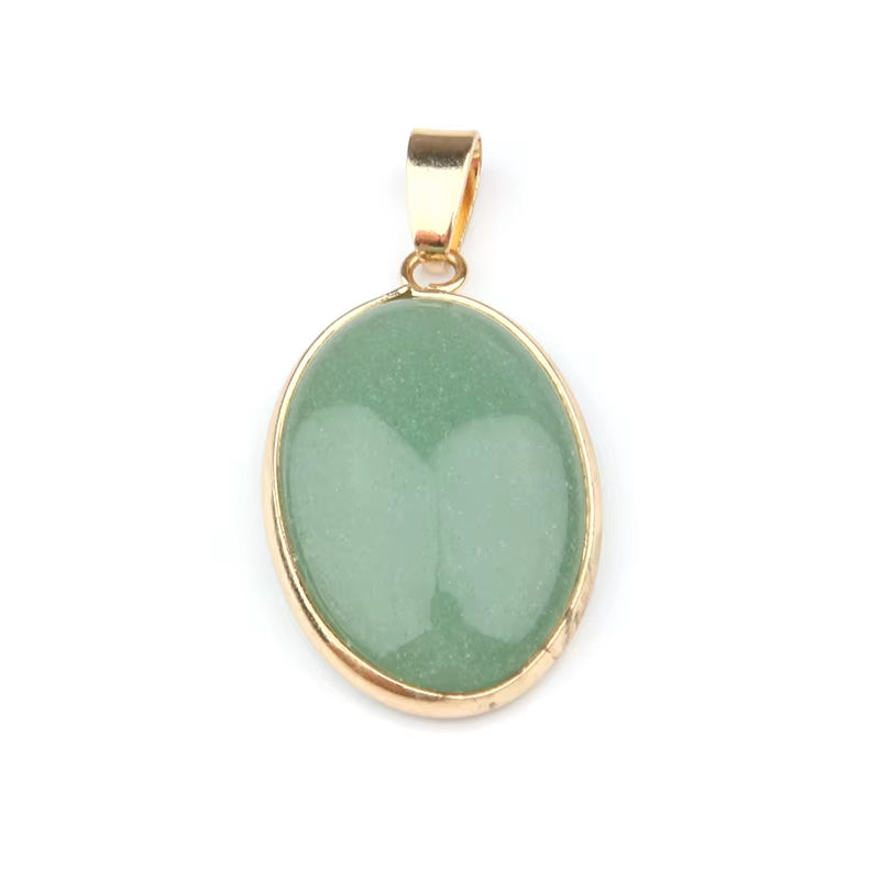Natural Stone Agates Pendant Oval Shape Pendants for Jewelry Making DIY Necklace Accessories Size 3.6*1.9*0.7Cm