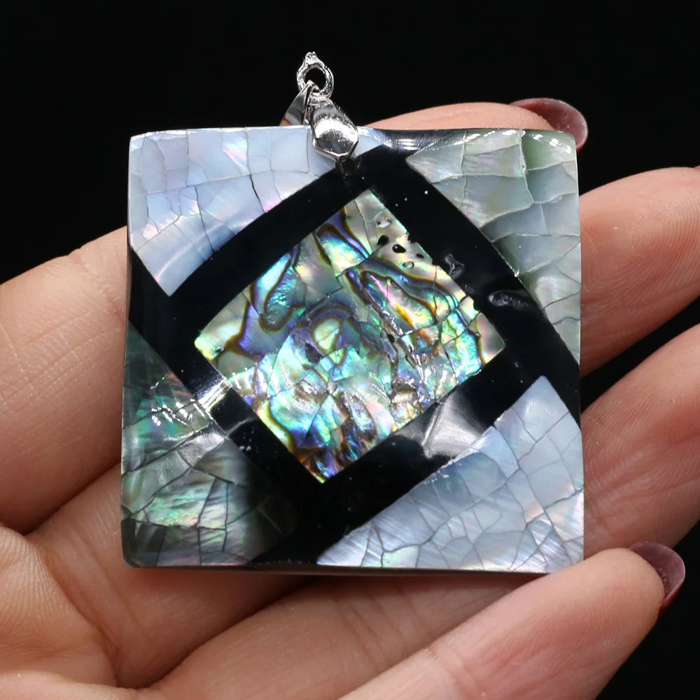 Natural Shell Pendant Mother of Pearl Splicing Abalone Shell Exquisite Charms for Jewelry Making DIY Necklace Accessories