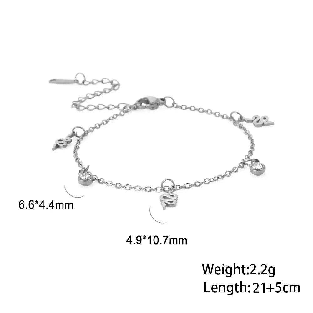 Bohemia Heart Crystal Leg Ankle Bracelet Gold Color Stainless Steel Beach Foot Chain Anklet Jewelry Gift for Women Girls