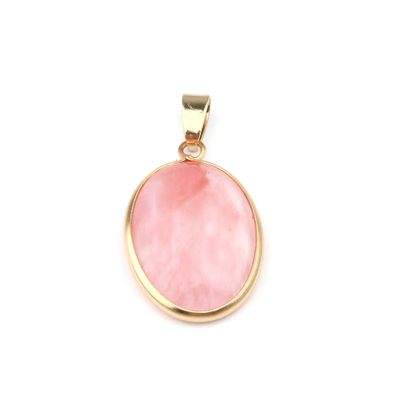 Natural Stone Agates Pendant Oval Shape Pendants for Jewelry Making DIY Necklace Accessories Size 3.6*1.9*0.7Cm