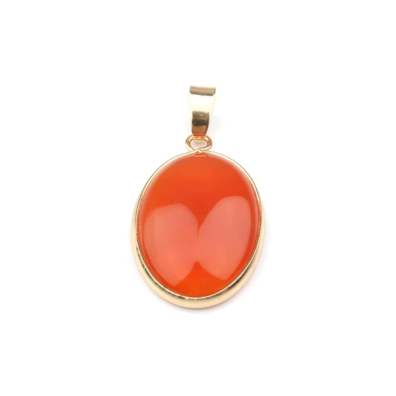 Natural Stone Agates Pendant Oval Shape Pendants for Jewelry Making DIY Necklace Accessories Size 3.6*1.9*0.7Cm