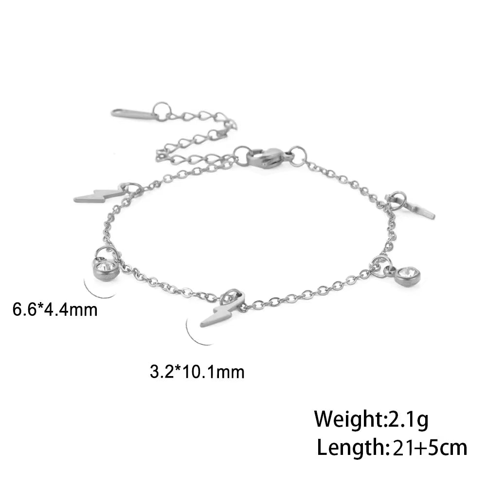 Bohemia Heart Crystal Leg Ankle Bracelet Gold Color Stainless Steel Beach Foot Chain Anklet Jewelry Gift for Women Girls